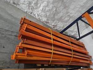 lot 9830 image: (23) 8ft Orange Steel Pallet Racking System Components