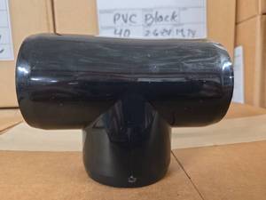 lot 9849 image: Furniture Grade Black 2in PVC Pipe T-Joint Fitting - Set of 2 boxes
