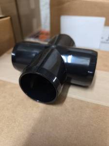 lot 9859 image: Furniture Grade 1 14in Black PVC Pipe Cross Fittings - Set of 4 Boxes