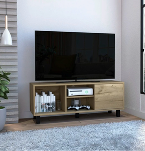 lot 43602 image: Nmkwnr TV Stand for TV�s up 43, TV Storage Table Cabinet with 3 Open Shelves - Retail $306