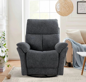 lot 43606 image: Modern Swivel Rocker Recliner Chair - Retail $580
