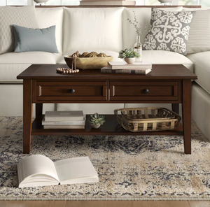 lot 43609 image: Alcott Hill Solid Wood Coffee Table - Retail $700