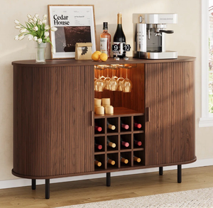 lot 43613 image: Modern Bar Cabinet with Wine Storage - Retail $220