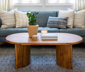 lot 43620 image: COFFEE TABLE - SANDY ACACIA - Retail $850