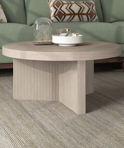 lot 43622 image: Holm 32 Wide Round Fluted Coffee Table - Retail $329