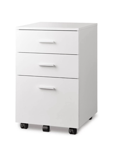 lot 43627 image: GALAXHERO 3 Drawer Wood Mobile File Cabinet - Retail $50