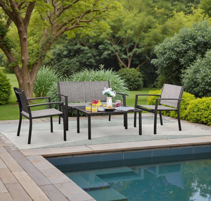 lot 43632 image: 4-Piece Outdoor Patio Furniture Set with Table and Chairs - Retail $287