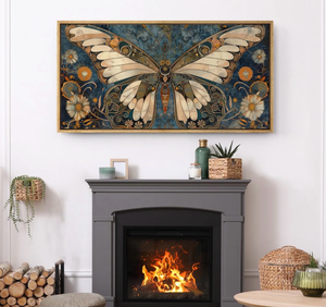 lot 43636 image: Butterfly Illusion Modern Rustic Framed Wall Art Canvas Print - Retail $210