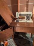 lot 932 image: Sears Kenmore Sewing Machine with Wood Cabinet