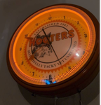 RARE ~ Hooters Illuminated Wall Clock 26" wide~ Beautiful Working Condition~ Original!!! Highly Collectable
