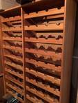 Custom Made Solid Oak Side By Side Wooden Wine Rack Storage Unit