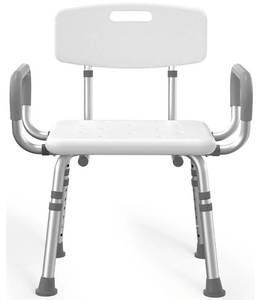 Shower Chair for Inside Shower with Arms and Back, Heavy Duty Shower Seat for Bathtub, Height Adjustable Safety Bath Seat for Elderly, Adults, Handicap and Disabled - Retail: $50
