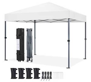 10x10 Pop Up Canopy Tent with Vent, Easy Set Up Tent, Instant Sun Shelter Canopy, Wheeled Bag. Missing Anchor Weights/Accessories. ONLY Frame and Canopy. - Retail: $129
