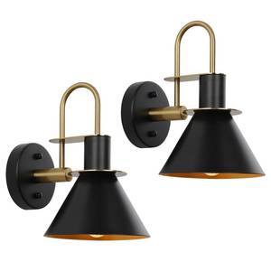 lot 36214 image: Gold and Black Wall Sconces Set of Two, Modern Farmhouse Wall Light Fixture, Industrial Indoor Wall Lamp for Bathroom Kitchen Sink Bedroom Living Room Bedside Hallway - Retail $79