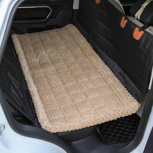lot 36227 image: Washable Large Dog Bed for Cars, Dog Car Seat Cover for Backseat, Anti-Slip Pet Sleeping Mat, Car Seat Protector, Travel Pet Pad for Trucks and SUV (Brown, 24.8 x 54) - Retail $35
