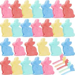 lot 36318 image: 25 Pcs Easter Sidewalk Chalks Bulk Jumbo Easter Bunny Chalks for Easter Basket Stuffers Gifts Easter Rabbit Shape Side Walk Chalk Colorful Art Chalk for Easter Party Favors Candy Basket Gifts - Retail $14