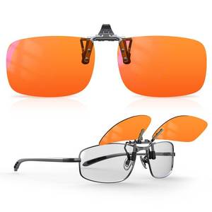 lot 36319 image: Orange Blue Light Blocking Glasses Clip on for Migraine-Gaming Glasses for Eyes StrainLight Sensitive-Help to Sleep - Retail $20