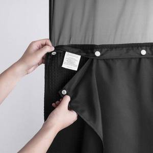 lot 36335 image: Design Fabric Snap-in Liner 70 W x 54 H - Hotel Style Removable Replacement Inner Liner, Machine Washable & Water Repellent - Black, 70x54 - Retail $12