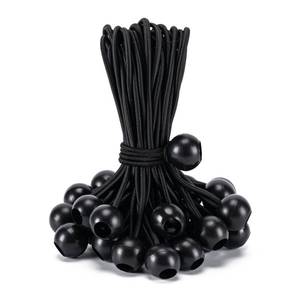 lot 36345 image: 30 Pack Ball Bungee Cord, 6 Inch Heavy Duty Bungie Cord Balls Canopy Tarp Tie Down Bungee Balls for Camping, Tents, Cargo, Holding Wire and Hoses, Patio Umbrellas, Awning (Black) - Retail $10