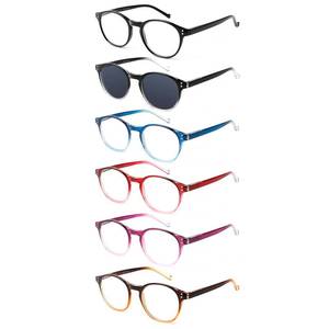 lot 36372 image: 5 Pairs Reading Glasses Spring Hinge Blue Light Blocking Readers Glasses for Men and Women (Mix Color-1, 2.75) - Retail $17