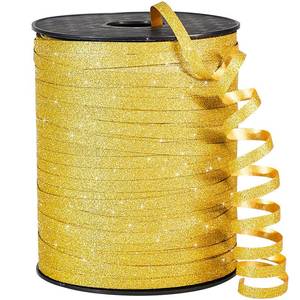 lot 36374 image: Gold Ribbon - 500 Yard Curling Ribbon for Crafts, Balloons, Gift Wrapping, Florist Flowers (1 Roll) - Retail $7