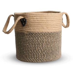 lot 36381 image: Jute Rope Basket - 10x10 Woven Plant Pot Holder with Handles, Boho IndoorOutdoor Planter Cover, Multifunctional Storage - Retail $18