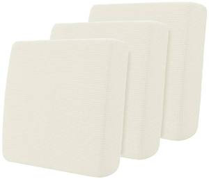 lot 36389 image: Stretch Couch Cushion Covers, 3 Piece Individual Sofa Cushion Slipcovers Jacquard Sofa Seat Slipcover Set, Non-Slip Protector for Cushion (Creamwhite,Small-3PC) - Retail $22