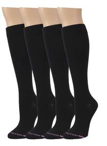 lot 36392 image: 4 Pairs Dr. Motion Graduated Compression Knee-hi Womens Socks (Black) - Retail $30