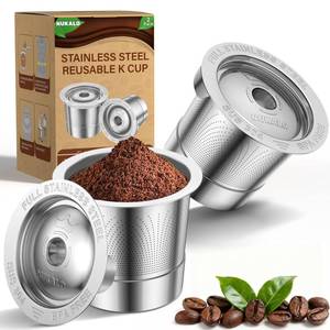 lot 36437 image: Reusable K Cups for Keurig Full Stainless Steel Refillable K Cups, Reusable Coffee Filter for Keurig 1.0 Coffee Machines - Eco-Friendly, Easy to Fill and Clean, Lid-Body Tight Seal, Stratum Flow Tech - Retail $13