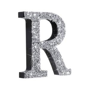 lot 36443 image: Silver Crystal Diamond Bling Letters Crushed Diamond Decoration Wooden Glitter Letter with Screw and Hooks Rhinestone Gift for Valentine Y2k Mcbling Bedroom Wall Decor(Letter R,5.7l X 5.7w) - Retail $9