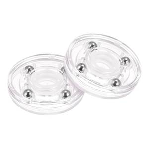 lot 36456 image: 2inch Rotating Swivel Stand with Steel Ball Bearings Lazy Susan Base Turntable for Kitchen Corner Cabinets, Clear Pack of 2 - Retail $9