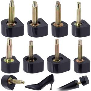 lot 36466 image: 8 Pairs High Heel Replacement Tips, U-Style Shoes Heel Taps Repair, 11 mm & 12 mm Metal Core, 4 Sizes, 891011 mm, Non-Slip Women Shoes Repair Kit (Black) - Retail $6