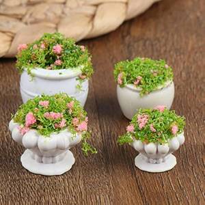 lot 36470 image: 4 Pcs Dollhouse Plant Bonsai Doll House Mini Potted Plant Artificial Tiny Mini Flowerpot Miniature Hanging Potted Plant Miniature Dollhouse Kit for 112 Dollhouse Decor Mini Garden - Retail $14