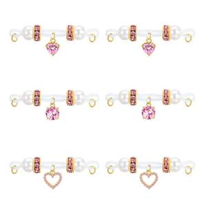 lot 36473 image: Fake Nipple Rings Non Piercing Nipple Jewelry Bells Dangle Heart Adjustable Nooses Faux Nipple Piercing Cute Body Jewelry - Retail $9