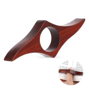 lot 36478 image: Thumb Book Page Holder, Handmade Walnut Bookmarker Natural Wood Book Opener Holder Novel Reading Accessories for Book Lovers, Christmas Gifts for Reader, Teacher, Students, Bookworm, Librarian - Retail $4