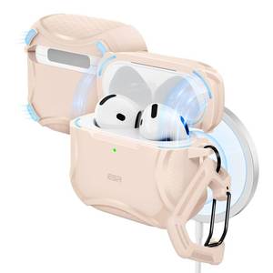 lot 36479 image: ESR for AirPods 4 Case, Compatible with AirPods 4th Generation Case (2024), Compatible with MagSafe, Powerful Drop Protection, Magnetic Lid, Cyber Series, Desert Titanium - Retail $16