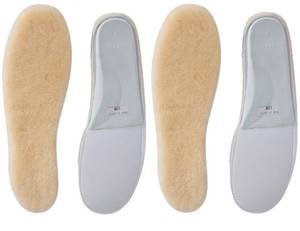 lot 36480 image: Sheepskin Insoles Womens Premium Think Wool Fur Fleece Inserts Cozy & Fluffy 8X2 - Retail $15