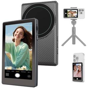 lot 36481 image: Wireless Vlog Selfie Monitor Screen 4K 30fps Rear Camera Recording for Vlogging with iPhone Android , Built-in Speaker & Remote Zoom Selfies Magnetic Phone Monitor for TikTok YouTube Live Stream - Retail $32