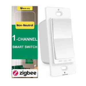 lot 36488 image: Smart Switch no Neutral Required  1 Channel Rocker Paddle Smart Light Switch Compatible with Alexa, SmartThings and Work with Google Home, Smart Home Devices, 1-Pack - Retail $25