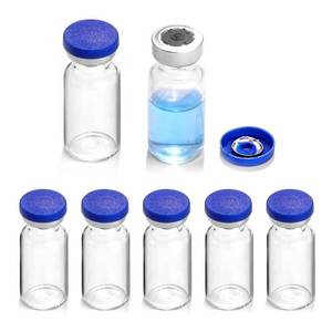 lot 36492 image: 2ml Sealed Vials with Self Healing Injection Port and Plastic-Aluminum Flip Caps,Glass Empty Vials for Injection 9 Pack - Retail $9