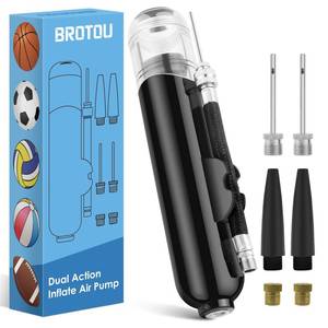 lot 36497 image: Ball Pump & Bike Pump, Inflate Air Pump with 3 Needles, 2 Nozzles and 2 Bike Tire Valve Adapter Hand Pump Kit for Soccer Ball, Basketball, Volleyball, Balloons, Bikes - Retail $8