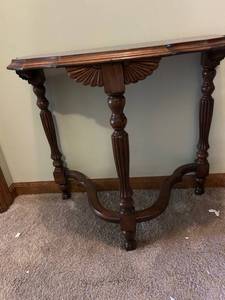 lot 4355 image: Wooden Console Table with Carved Details