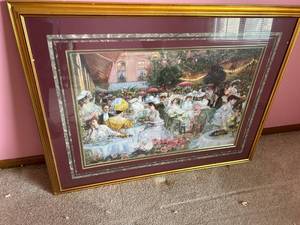 lot 4378 image: Classical Garden Party Scene Framed Print