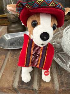 lot 4403 image: Mexican Chihuahua Plush Dog with Traditional Outfit
