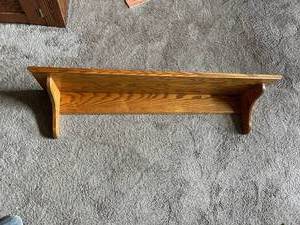 lot 4407 image: Wooden Wall Mounted Display Shelf 40 inches wide