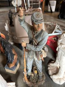 lot 4425 image: Civil War Confederate Soldier Figure with Rifle26 inches tall