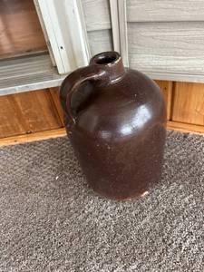 lot 4446 image: Brown Glazed Stoneware Jug with Handle