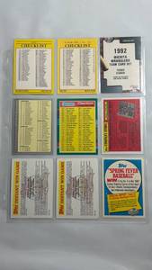 1991-1992 Baseball Card Checklist Collection