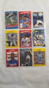 lot 26 image: 1980s-1990s Baseball Card Collection - 9 Cards