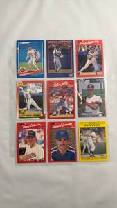 lot 44 image: Late 1980s Baseball Card Collection - 9 Cards Including Gregg Jefferies and Lance Johnson